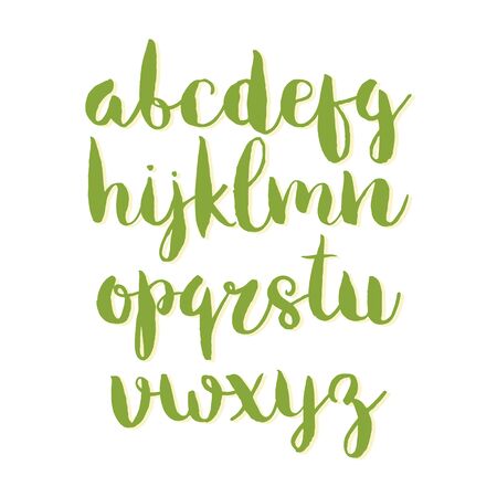Hand drawn vector alphabet. Decorative isolated letters set.のイラスト素材