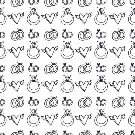 Hand drawn seamless vintage pattern. Vector background, retro style.のイラスト素材