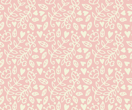 Hand drawn seamless vintage pattern. Vector background, retro style.のイラスト素材