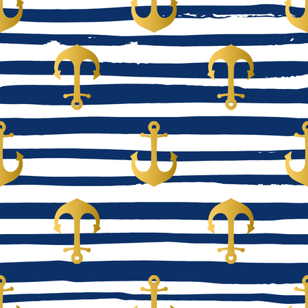 Grunge marine seamless pattern. Vector sea design. Striped background.のイラスト素材