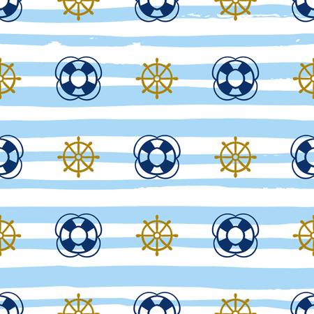 Grunge marine seamless pattern. Vector sea design. Striped background.のイラスト素材