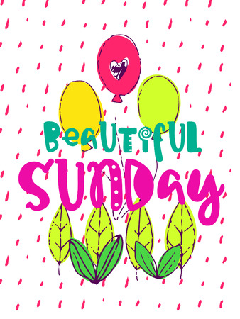 Funny hand drawn card. Vector colorful doodle poster in autumn style. Design for scrap booking.のイラスト素材