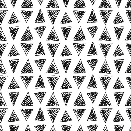 Seamless grunge vector pattern. Hand drawn background in sketch style.のイラスト素材