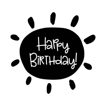 Vector calligraphy image. Hand drawn lettering poster, vintage typography card. Happy birthdayのイラスト素材