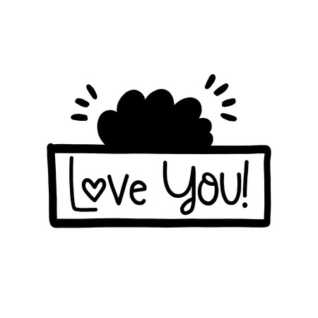 Vector hand drawn lettering poster. Vintage typography card, romantic text.のイラスト素材