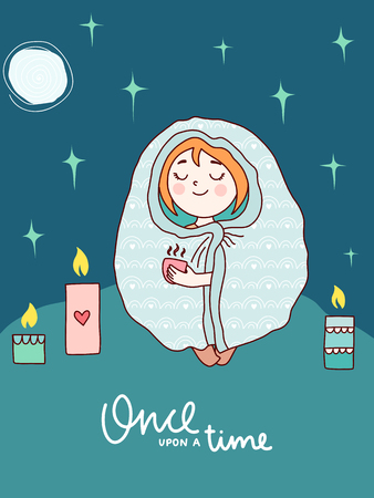 Doodles cute cardのイラスト素材