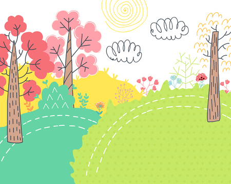 Doodles cute cardのイラスト素材