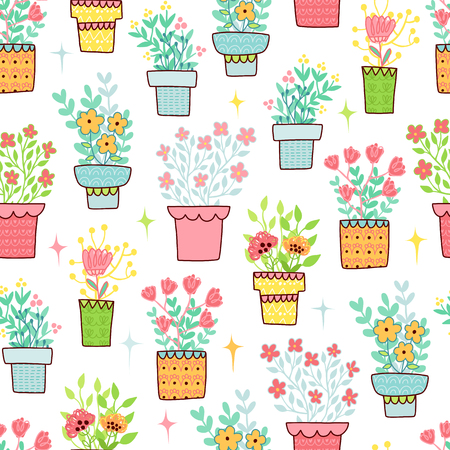 Doodles cute seamless pattern.のイラスト素材