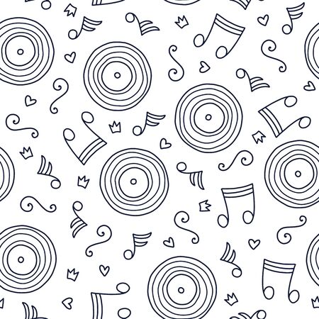 Doodles of cute seamless patternのイラスト素材