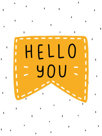 Colorful childish vector card. Lettering with illustration in Scandinavian style. Creative poster with phrase.のイラスト素材