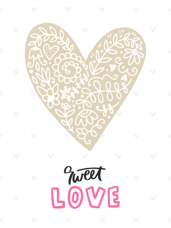 Sweet love lettering with heart.のイラスト素材