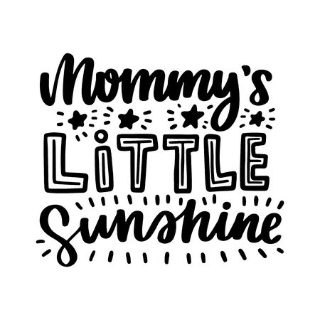 Vector poster with phrase and decor elements. Typography card, image with lettering. Black quote and different curves. Design for t-shirt and prints. Kids theme.のイラスト素材