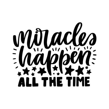 Vector poster with phrase and decor elements. Typography card, image with lettering. Black quote and different decorations. Design for t-shirt and prints.のイラスト素材