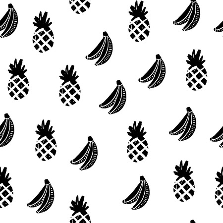 Seamless hand drawn summer pattern. Vector colorful background with different elements. Design for prints, shirts and posters.のイラスト素材