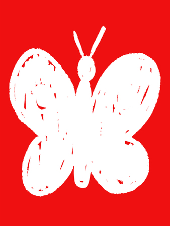 Hand drawn poster with butterfly. Vector background. Design for prints, shirts and posters.のイラスト素材