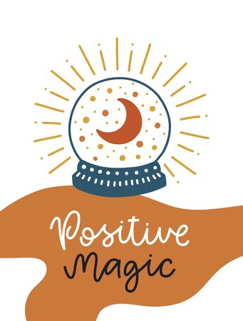 Magical vector card with letteringのイラスト素材