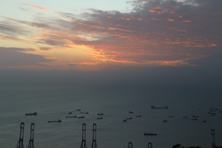 Port in the eveningの写真素材