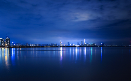 Beautiful night view of Shenzhenの写真素材