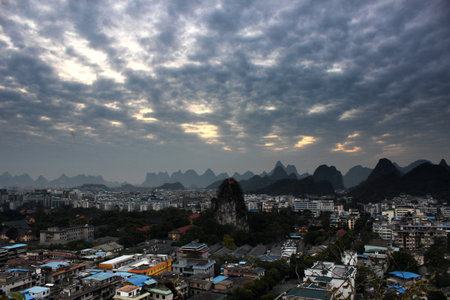 Guilin sunsetの写真素材