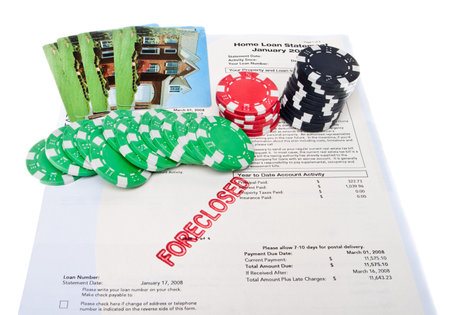 Gambling with real estate, illustration of the mortgage crisis