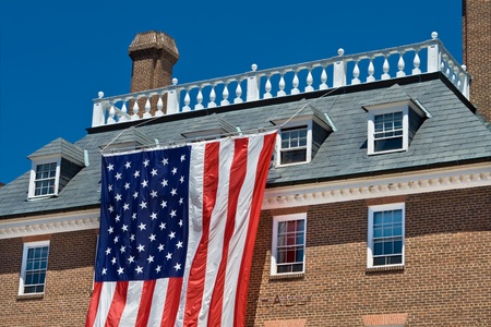 City Hall in Old Town, Alexandria, Virginia in a colonial revival style.のeditorial素材