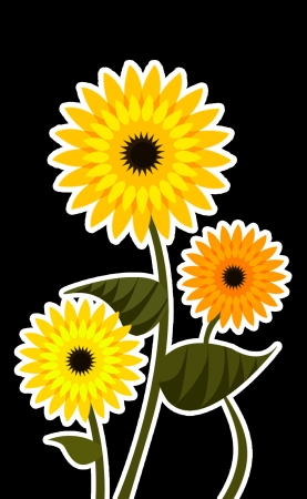 Beautiful sunflower, it is drawn with a computerの写真素材