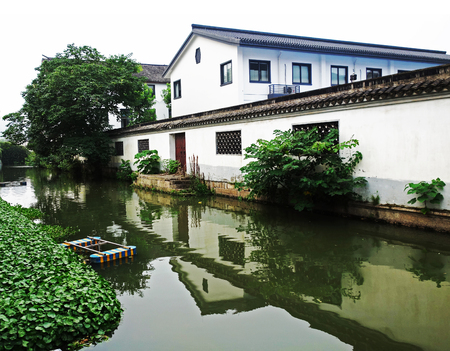 Jiangnan ancient water front building, chinaのeditorial素材