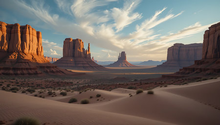 The Buttes of Monument Valley in Navajo Tribal Lands of Arizona and Utah USAの素材