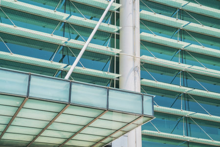 Appearance details of modern urban buildings in Suzhou, China