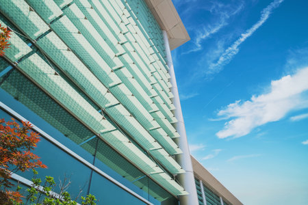 Appearance details of modern urban buildings in Suzhou, China