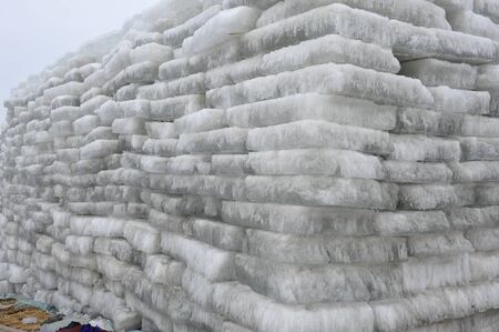 A pile of icesの写真素材