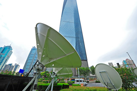 Satellite antenna receiverのeditorial素材