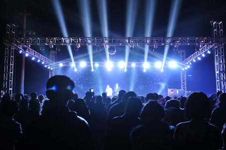 The stage lighting effect in the darkのeditorial素材