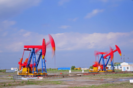 South excrementum bombycis mouth, oil pump, taken in the luanhe river in the north of Chinaのeditorial素材