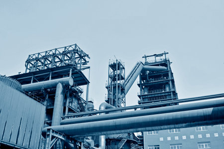 Industrial zone of steel pipeのeditorial素材