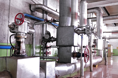 Thermal power plant piping and instrumentation, modern factory of the machineのeditorial素材