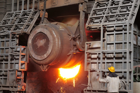 Smelting of metal casting, steelのeditorial素材
