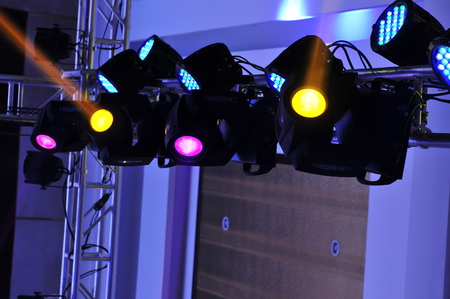 The stage lighting effect in the darkのeditorial素材