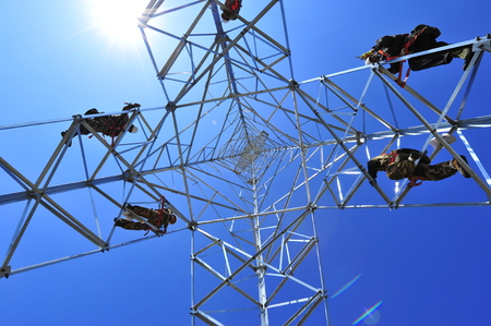 Pylon construction workersのeditorial素材