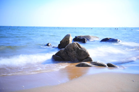 The rocks of the seaの写真素材