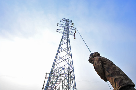 Pylon construction workersのeditorial素材