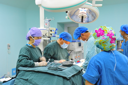 Surgical team operation in the operating roomのeditorial素材