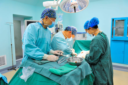 Surgical team operation in the operating room