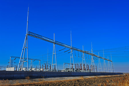 pylon view under the blue sky