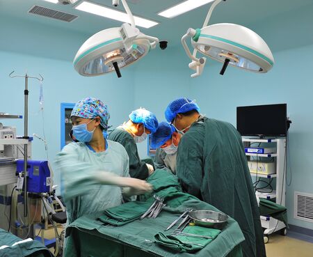 Surgical team operation in the operating roomのeditorial素材