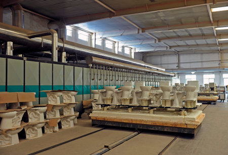 Ceramic products in the workshop productionのeditorial素材