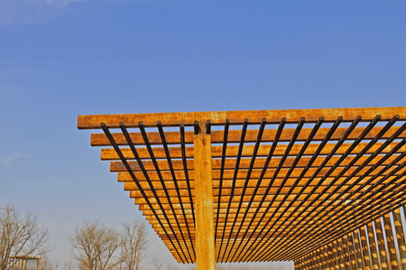 Rust steel beams in the parkの写真素材