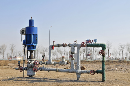 Valve and pipeline, close-up, industrial imagesのeditorial素材