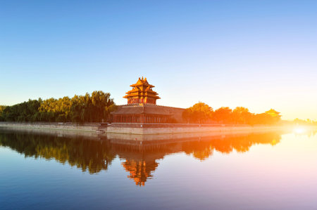 Beijing the imperial palace watchtowerのeditorial素材