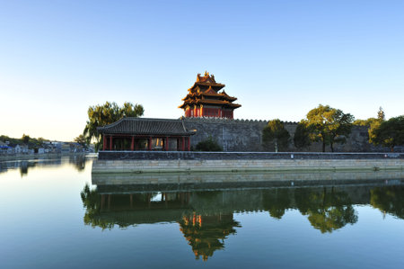 Beijing the imperial palace watchtowerのeditorial素材